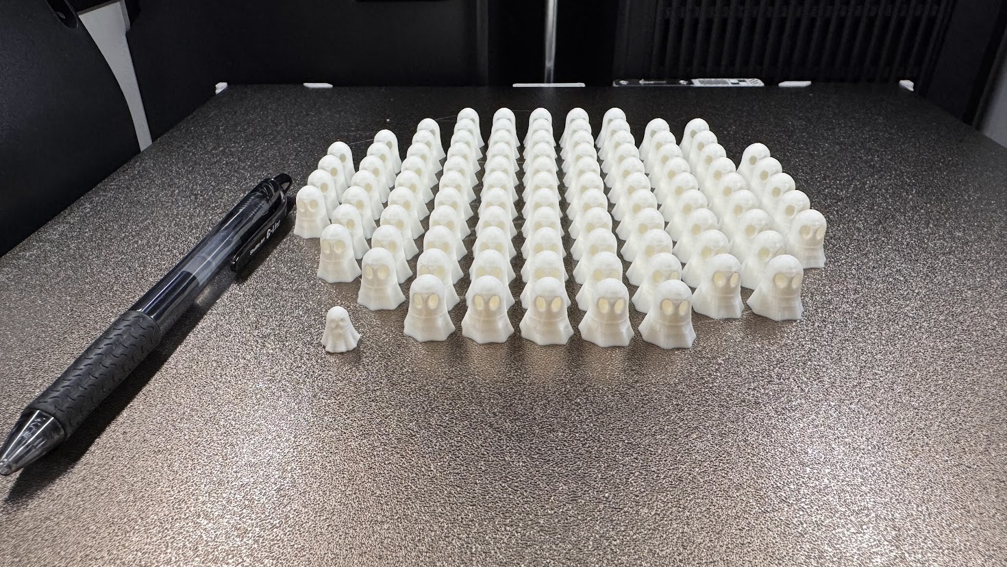 A batch of small white ghost figures.